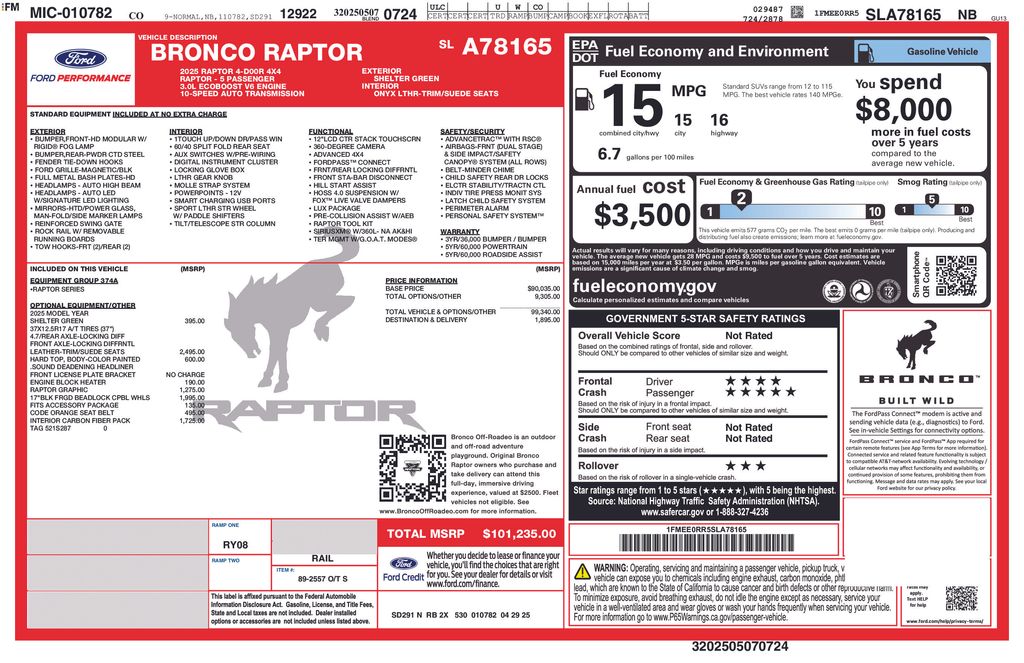ford bronco 4-door 2025 1FMEE0RR5SLA78165 image ford bronco 4-door 2025 1FMEE0RR5SLA78165 image